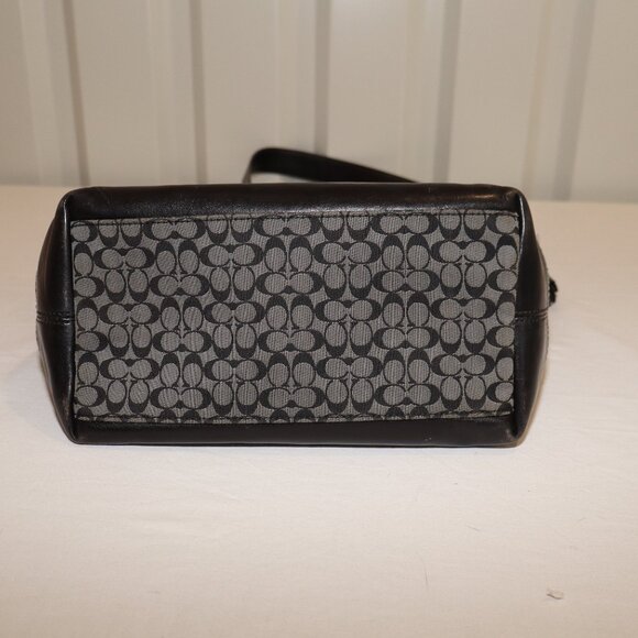 Coach Legacy Signature Stripe Duffle Shoulder Bag Black Gray D1271-19918 Adjust - Picture 5 of 12